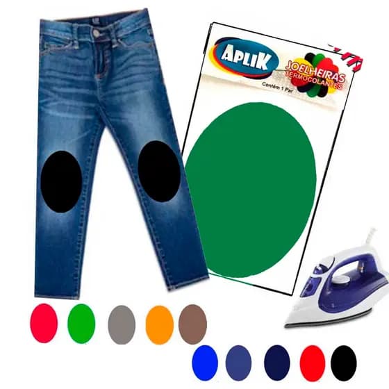 6 Pares Joelheira Aplik TERMOCOLANTE PARA Reforço Calça P/Uniforme Escolar