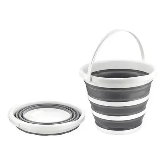 Balde Retrátil Sanfonado Verde 10 Litros Dobravel Silicone