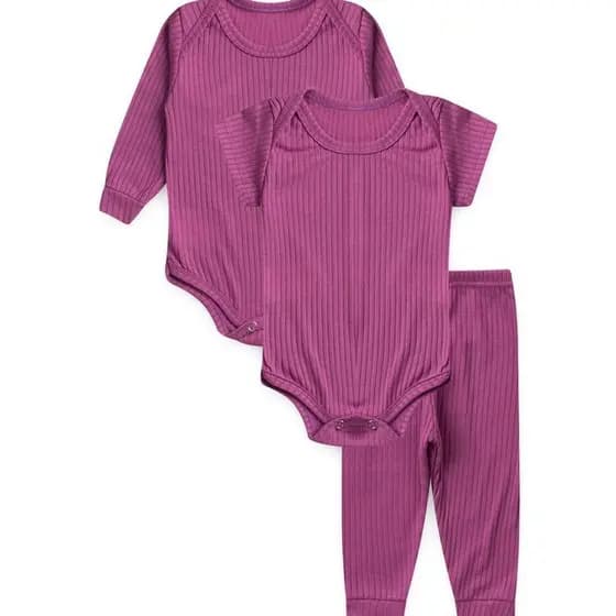 Kit Bebê 3 Peças Ribana Roxo