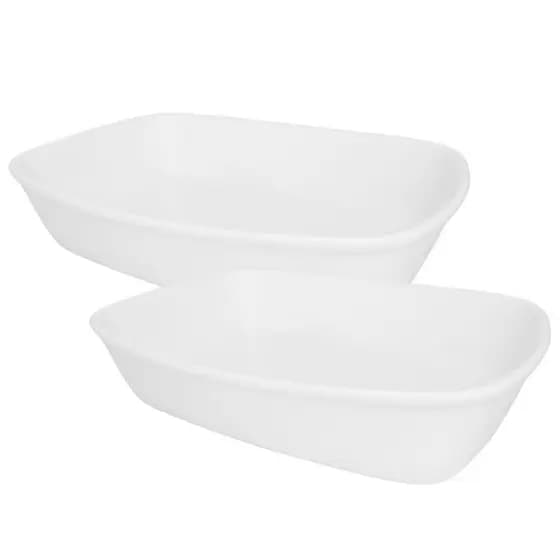 Jogo 2 Travessas Porcelana Refratárias Assadeira Bake Grande 2,5l Oxford