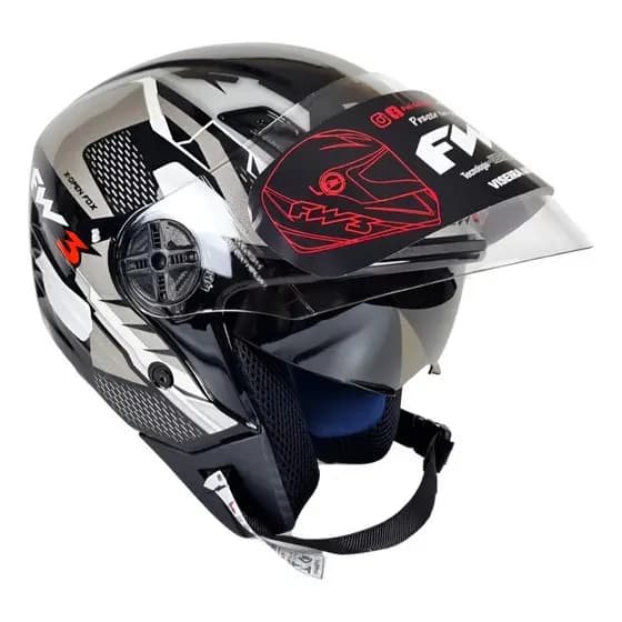 Capacete Aberto Fw3 X Open Up Grafite C/ Oculos Interno Fume