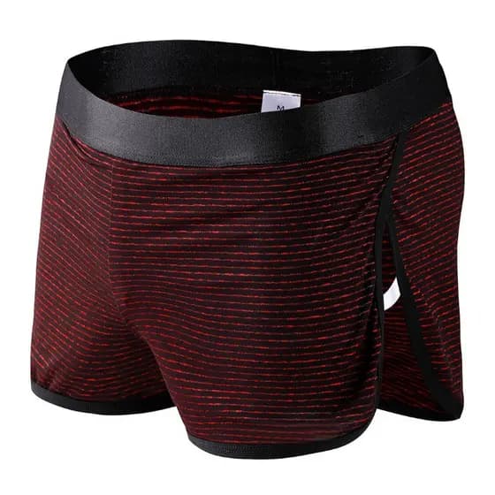 Moda masculina seda gelo verão respirável listrado Shorts legal sedoso pele-amigável elástico confortável Boxer Briefs