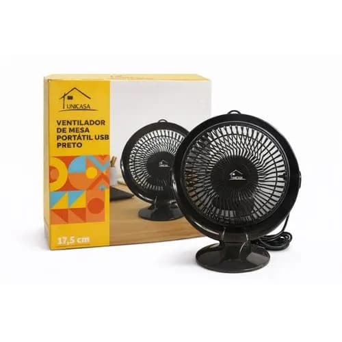 Ventilador Portatil Silencioso USB Compacto Mesa Recarregavel Pequeno