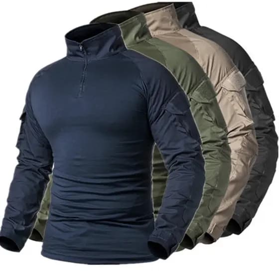 Camiseta Tática Masculina Camuflada Exército Força Militar Multicam Camo Com Manga Comprida