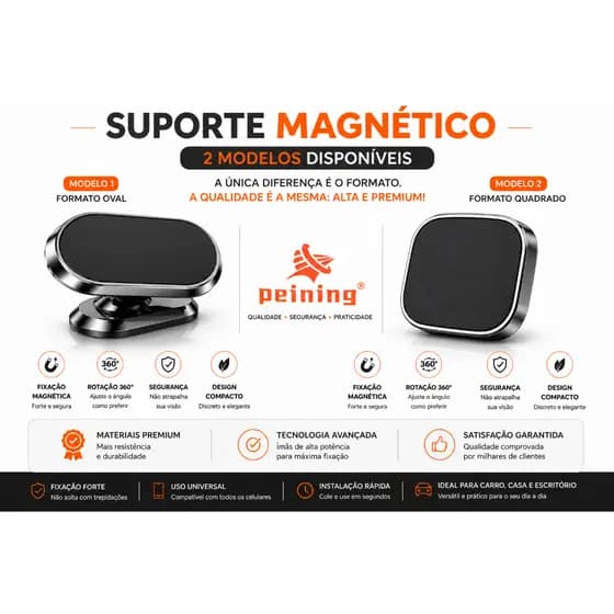 Suporte Magnético para celular veicular - suporte de celular para carro
