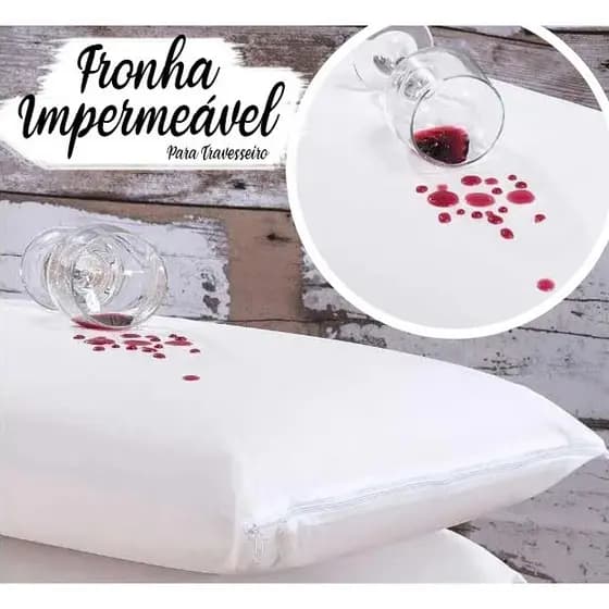 Capa Protetora de Travesseiro Impermeável S/ Zíper Anti-ácaro Para Travesseiros Grandes