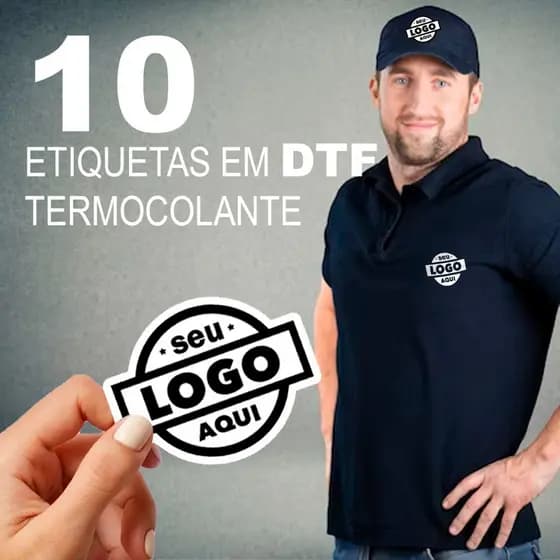 DTF Estampas de Etiquetas com logo Empresa Promocional Aplicar com Ferro Envio Rápido