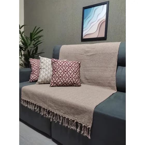 Manta Colcha-Xale Para Sofá 100%Algodão Decorativa 1,80 X 2.40