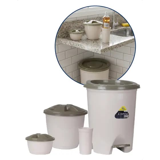 Kit Pia Completo Lixo de Pia Porta Sabão Detergente Organização Colorido
