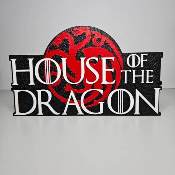 Letreiro House of the Dragon 3D Decorativo | Logo Geek para Setup Gamer, Quarto e Colecionadores