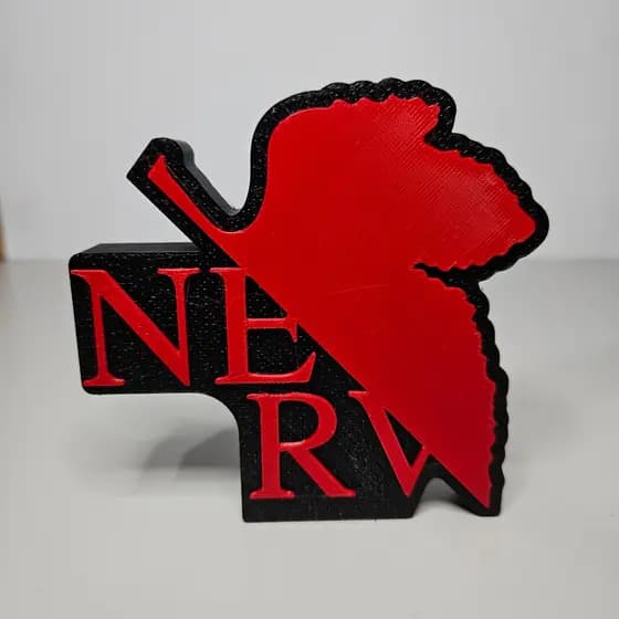 Letreiro Nerv ( Evangelion) 3D Decorativo | Logo Anime para Setup