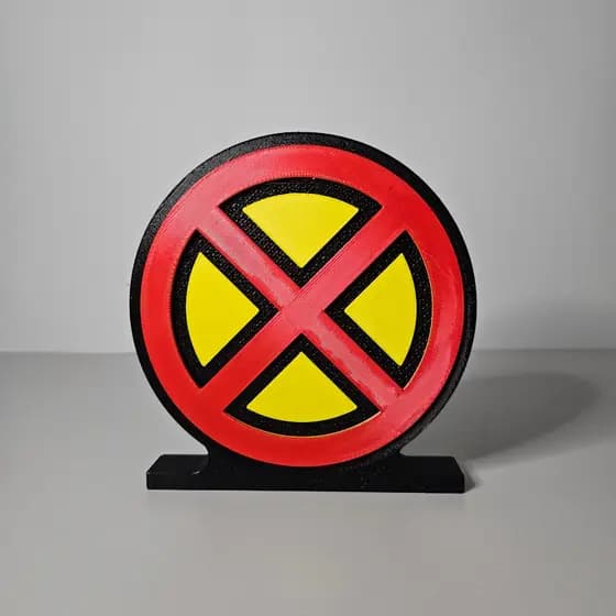 Letreiro Símbolo X-men End Game 3D Decorativo | Logo Geek para Setup, Quarto e Colecionadores