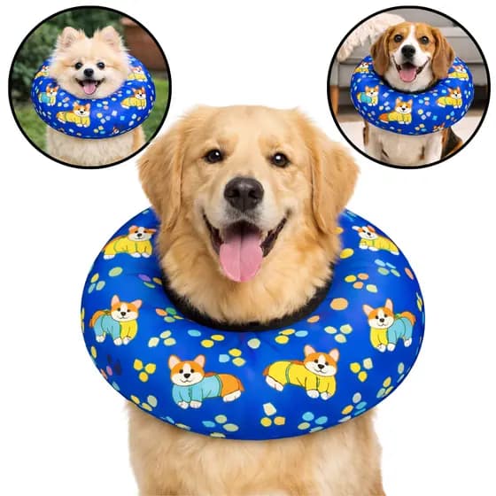 Colar Elizabetano Cone Pós Cirugico de Cachorros Gatos Cervical Elizabetano Disco Ajustável