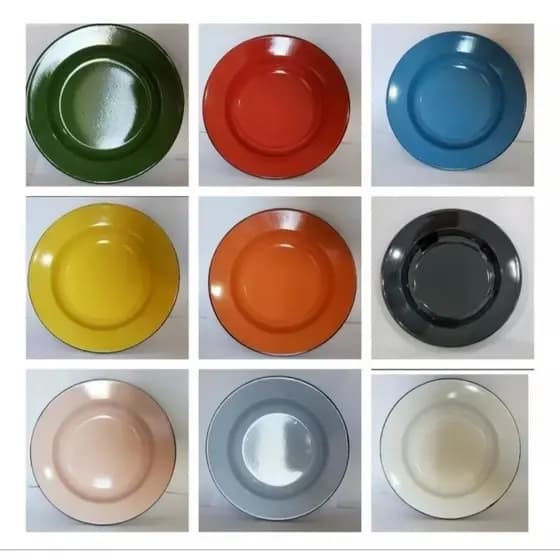 Prato Esmaltado 22cm Cores Diversas Clique Na Cor Desejada