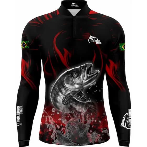 CAMISA CAMISETA BLUSA DE PESCA COM PROTEÇAO UV50+
