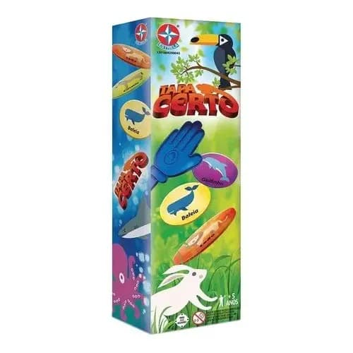 JOGO TAPA CERTO ESTRELA MÃOZINHA FICHAS CARTAS CLÁSSICO FAMÍLIA MESA BICHOS ANIMAIS LEÃO AVE COELHO