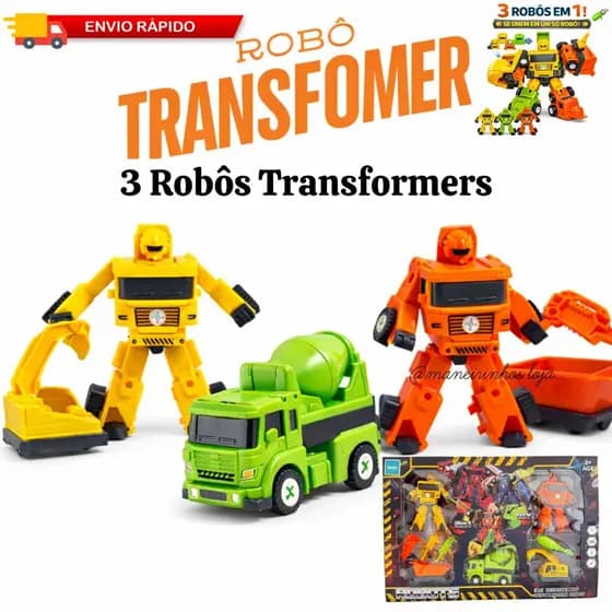 3 Robô Transformers Caminhão 2 em 1 Brinquedo Infantil - ou 1 robô avulso