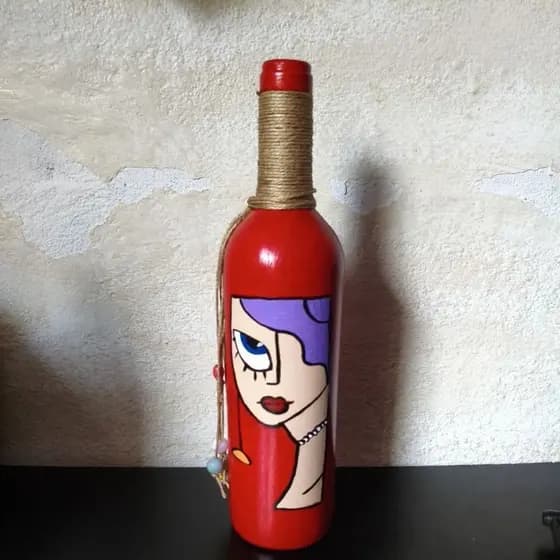 Garrafa artesanal para decoração