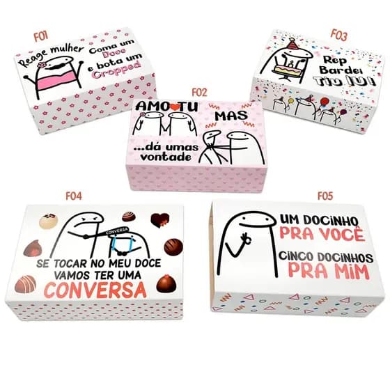 25 caixas caixinhas para 6 brigadeiros, doces e lembrancinhas - Tema Flork