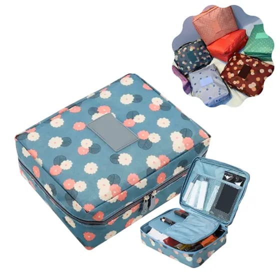 Bolsa Necessaire Feminina Com Alça Para Maquiagem Cosmético Viagem