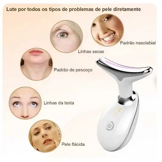 HYQ1961 Portátil Beleza Pele Firmeza Pescoço Led Vibração Fóton Levanta A Anti-Rugas Remover Massageador