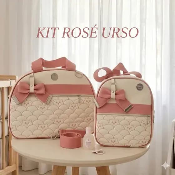 KIT BOLSA MATERNIDADE (LUX0) MALA MOCHILA MULTIFUCIOMAL MENINO MENINA URSINHO