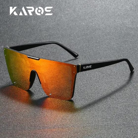 KAROS Óculos De Sol Para Dirigir , Quadrados Com Design Espelhado Homens E Mulheres , Pesca , Ciclismo , Viagem , Acampa