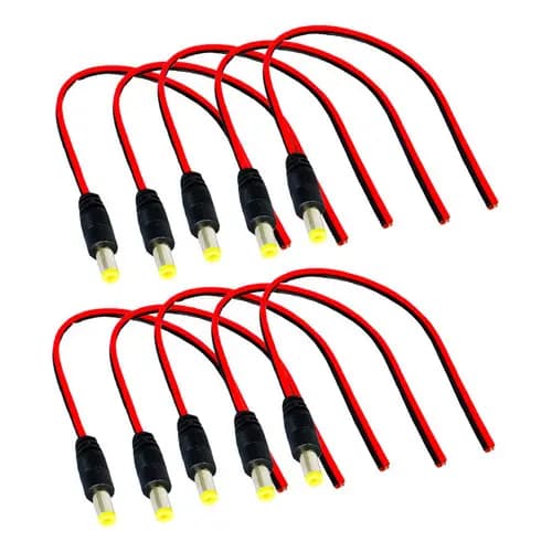 Kit 10 Rabicho P4 Macho Para Linha Cftv Fontes E Fita Led