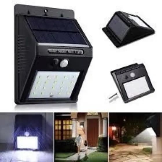 Luz Led De Parede Luminaria Solar Com Sensor Movimento
