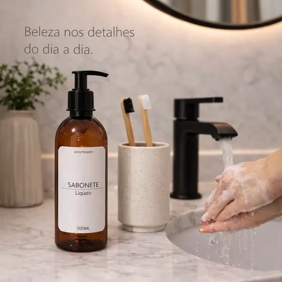 Kit Frascos Transparente ou Âmbar Para Shampoo e Condicionador 500ml + Envio Rápido