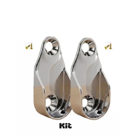 Kit Suportes Cabideiro Tubo Oval Oblongo Guarda-Roupa Closet com Parafusos