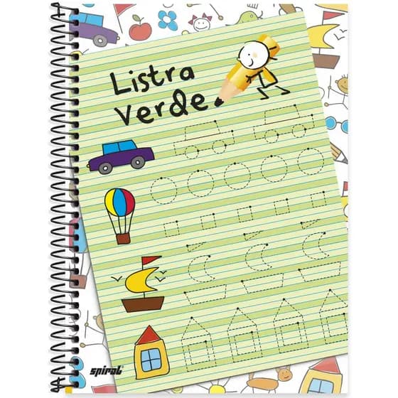 Caderno Listra Verde Universitário Capa Dura 96 Fls Spiral
