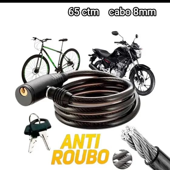 corrente cadeado para bicicleta bike moto capacete cabo 10mm anti furto