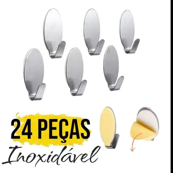 kit ganchos de aço inoxidável auto-adesivo resistente