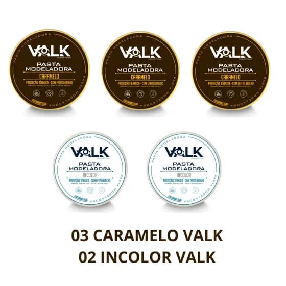 KIt 05 Pomada Modeladora Valk Varios Modelos 150g Revenda Barbearia Atacado