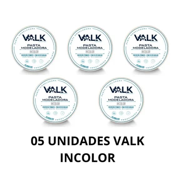 Kit 05 Pomada Modeladora inocolor Valk Varios 150g Revenda Barbearia Atacado