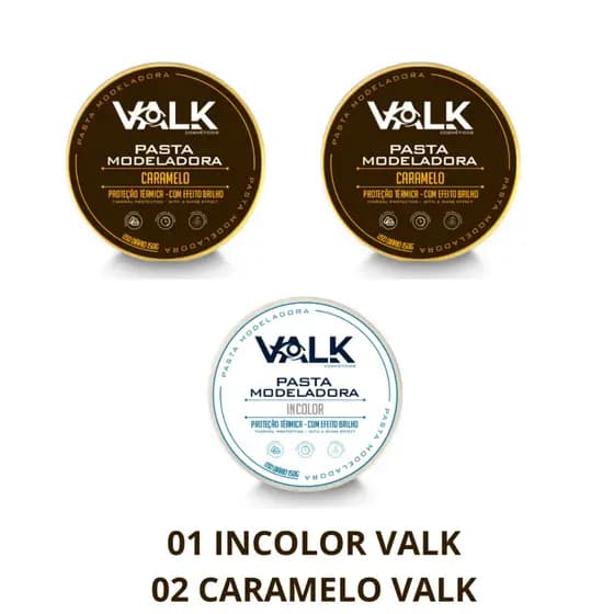03x Pomada Modeladora Valk Varios Modelos 150g Revenda Barbearia Atacado
