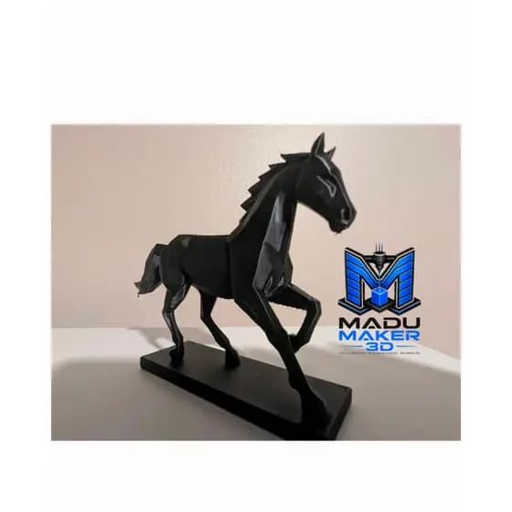 Escultura Cavalo Decorativo Low Poly em Impressão 3D | Estátua Moderna para Sala, Escritório e Decoração