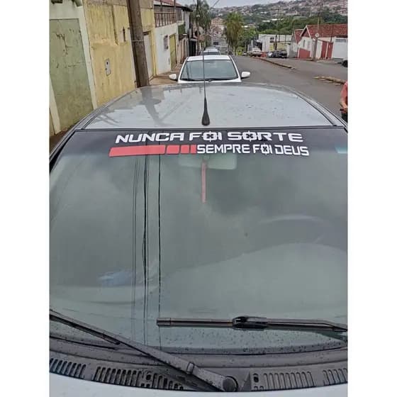 Adesivo Parabrisa Carro Nunca Foi Sorte Sempre Foi Deus