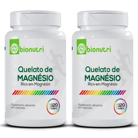 2x Magnésio Quelato - 120 cápsulas Bionutri
