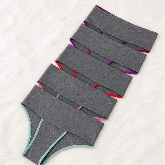 Kit Calcinhas Fitness Cós Alto Duplo Calcinha Seca Barriga Forro Algodão - Paloma