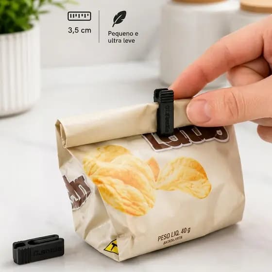 12 Prendedor Pregador Presilha Clipe Fecho Multiuso Fecha Embalagens Sacos Pacotes Alimentos