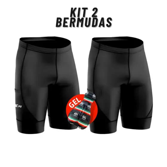 Kit 2 Bermuda Short Ciclismo Masculino Forro Gel Acolchoado Be Fast Pedal Bike Roupas Pedalar