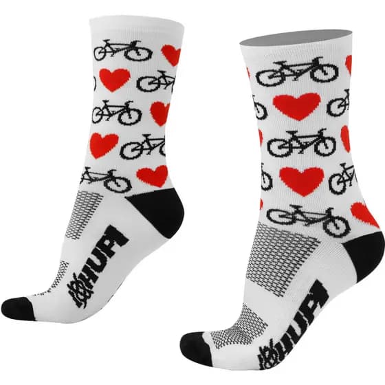 Meia Ciclismo Hupi Bike Love Branco
