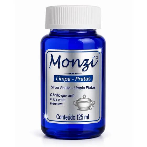 Limpa Prata Monzi 125 ml Limpa Corrente Prata Pulseira Brilho