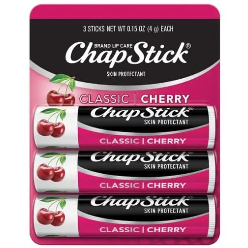 Hidratante Labial, Sticks, Sabor Cereja, Kit com 3 unidades, ChapStick