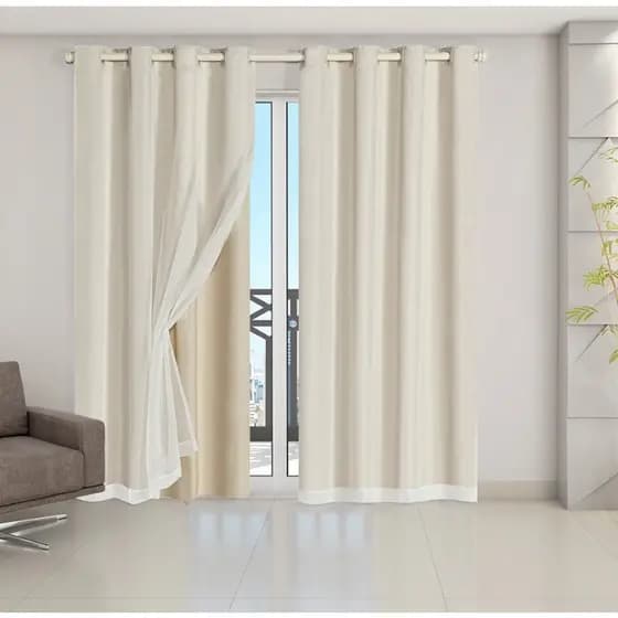 Cortina blecaute com voil para sala, quarto 2,80m x 2,70m