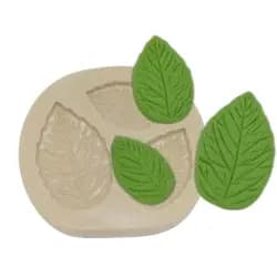 Molde de Silicone Trio de Folhas | Para Artesanato Biscuit | Cód 460