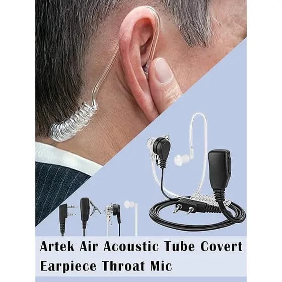 Fone COM Ptt de lapela para radio ht Gp78 Elite Baofeng Uv5r Luiton de tubo Acústico transparente