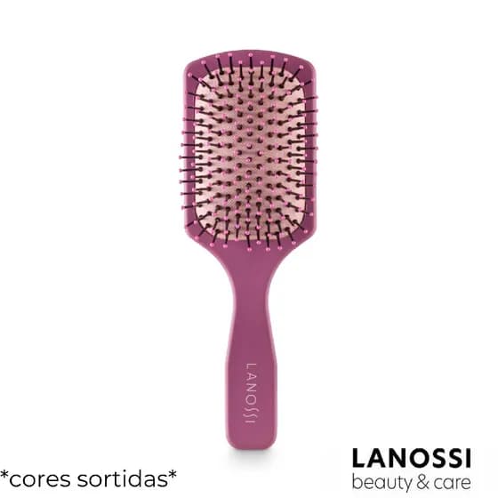 Escova De Cabelo Uso Diário Quadrado Raquete Color - Lanossi
